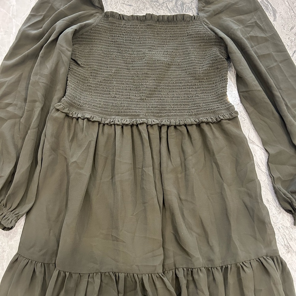 Mi Olive Green Smocked Garment